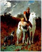 Evariste Vital Luminais Gaulois revenant de la chasse oil